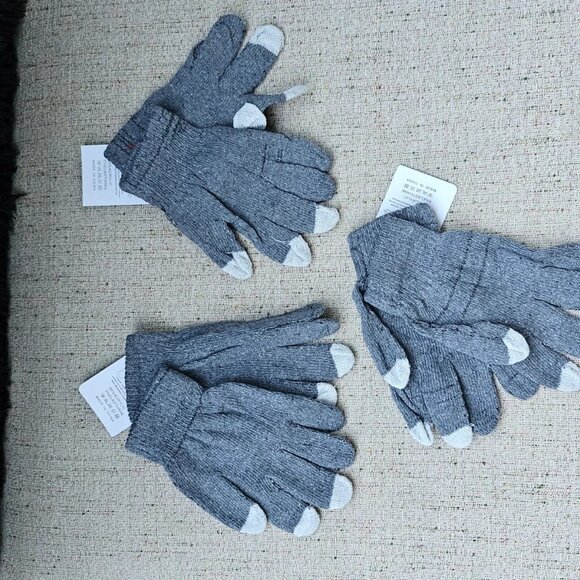 lot of 3 Gloves Women Gloves Touch Screen Gloves Soft Gray Gloves New - Picture 3 of 10